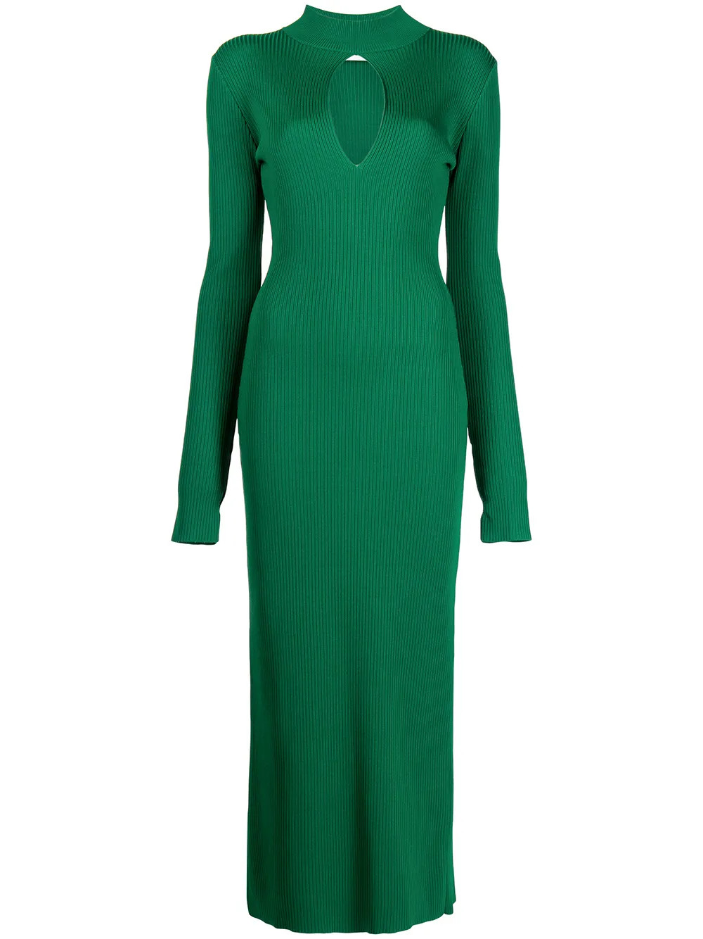 Monse Ribbed Knit Keyhole Maxi Dress - Farfetch | Farfetch Global