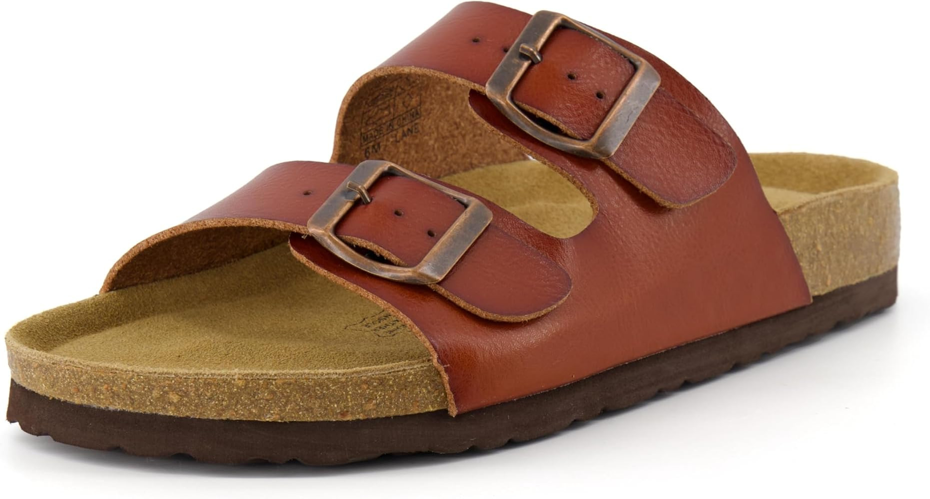 CUSHIONAIRE Lane Cork Footbed Sandals for Women – Comfortable Double Buckle Slip-On with Genuin... | Amazon (US)