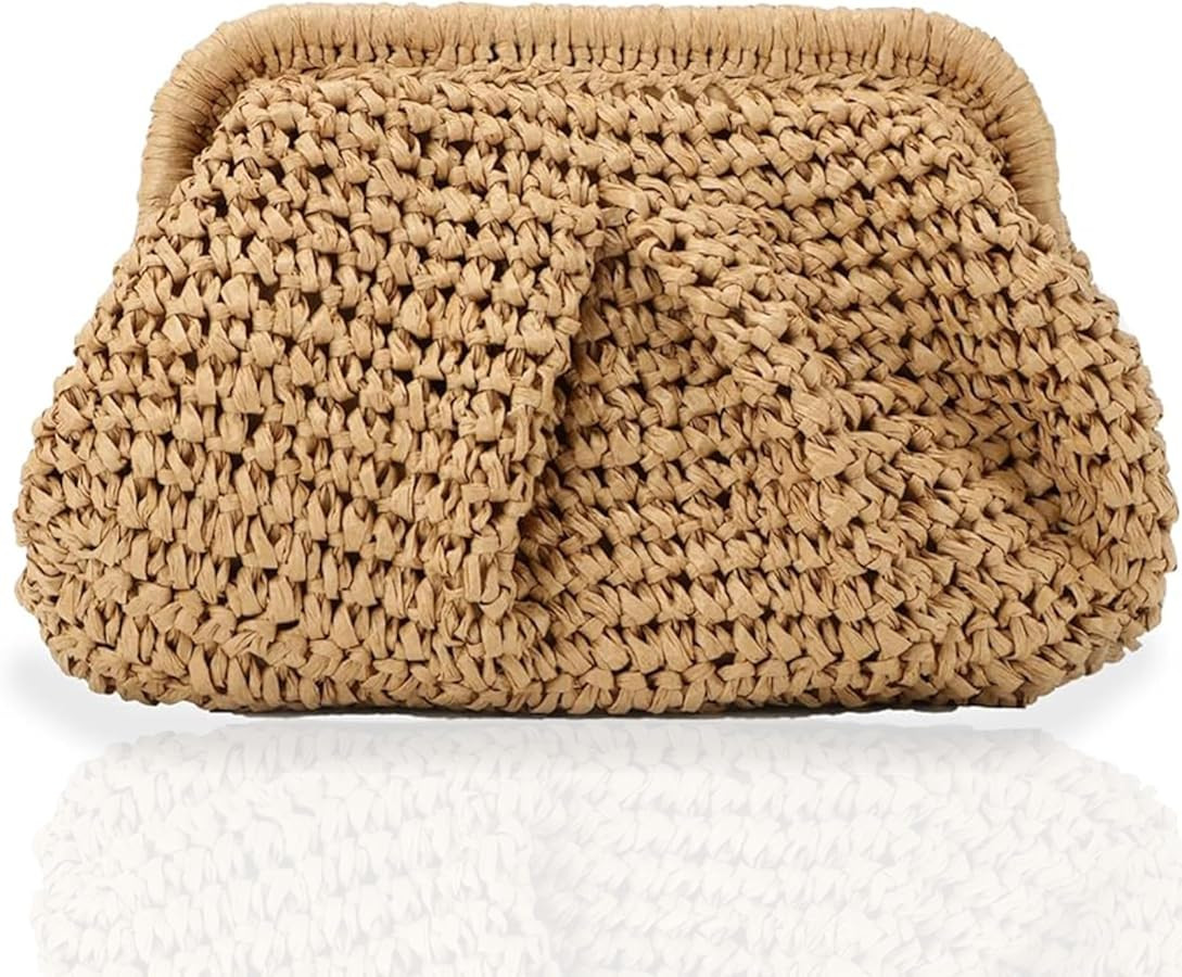 Straw Clutch Purses for Women Vacation Beach Bags for women Boho Woven Raffia Clutch Purses for W... | Amazon (US)