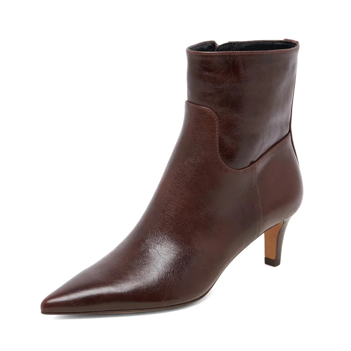 XYD Women Chic Kitten Low Heel Ankle Boots Pointed Closed Toe Booties Side Zipper Office Lady Dre... | Walmart (US)