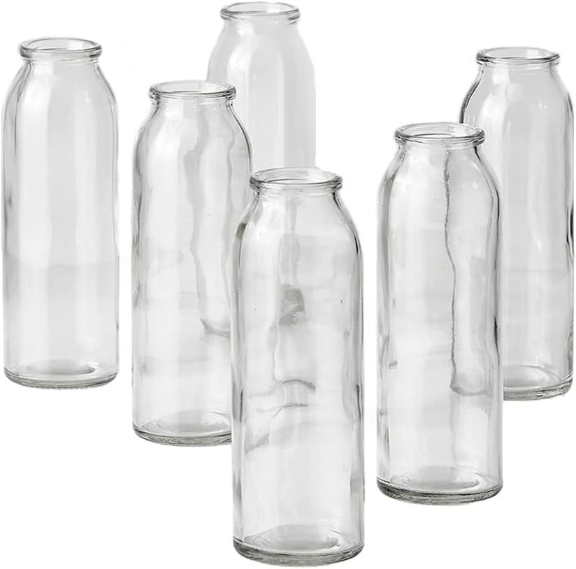 Serene Spaces Living Clear Glass Bud Vases, Set of 6, Ideal for Tablescape at Weddings, Events, M... | Amazon (US)