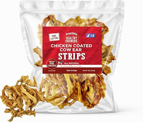 Rewardables Chicken Coated Cow Ear Strips for Dogs — Natural Long Lasting Dog Chews, No Artific... | Amazon (US)