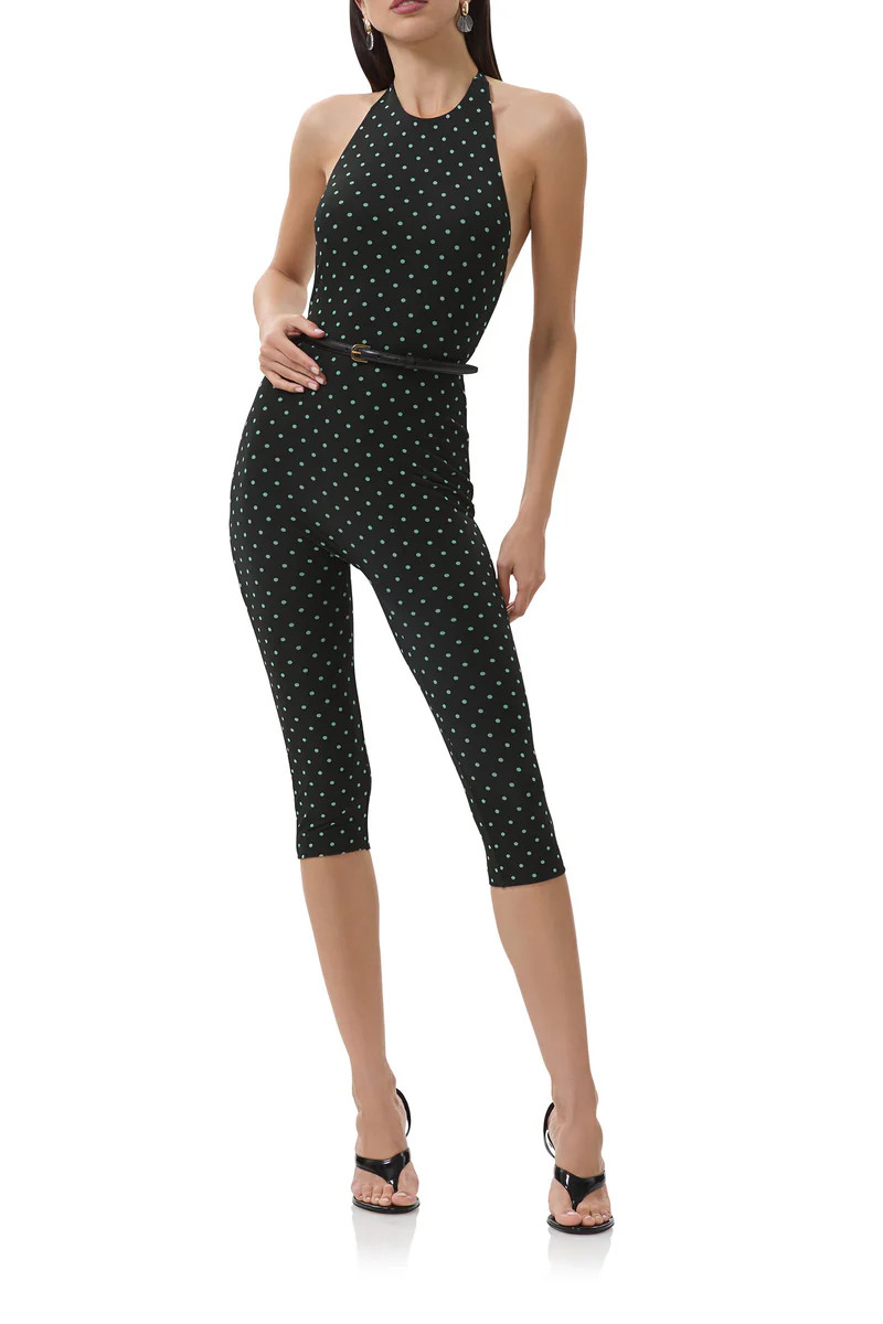 Lucia Catsuit - Aqua Dot | ShopAFRM