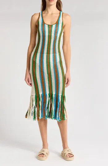 MOTHER The Benefits Cotton Crochet Midi Dress | Nordstromrack | Nordstrom Rack