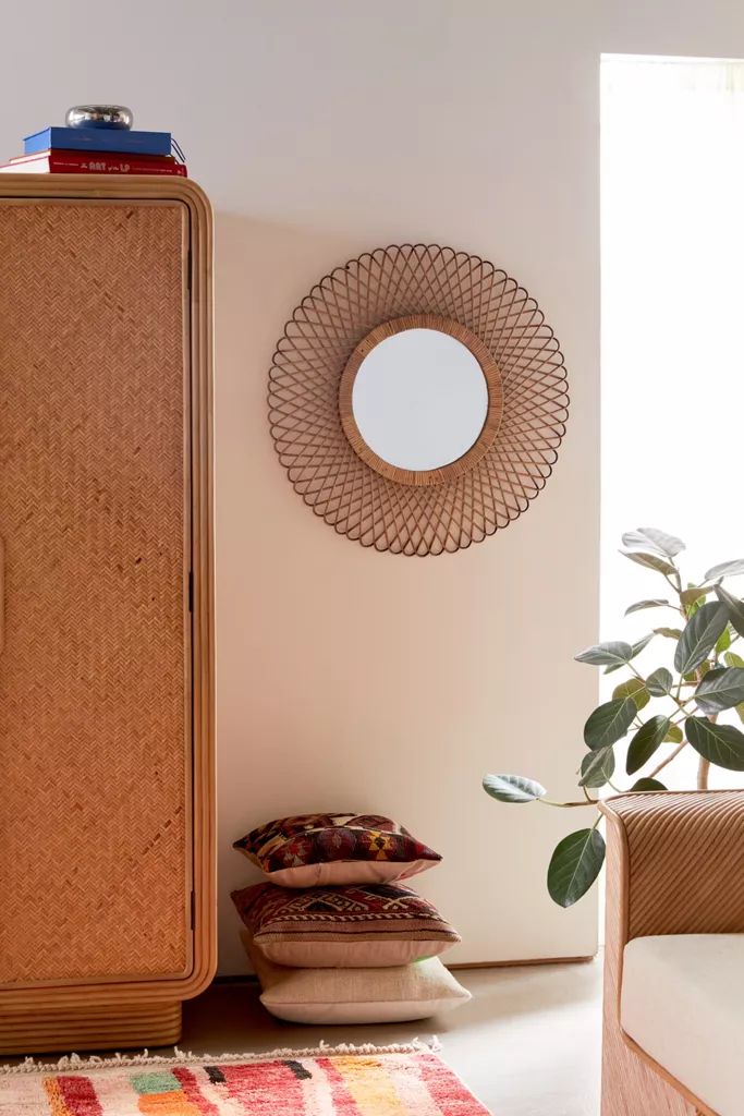 Arlo Rattan Looped Wall Mirror | Urban Outfitters (US and RoW)