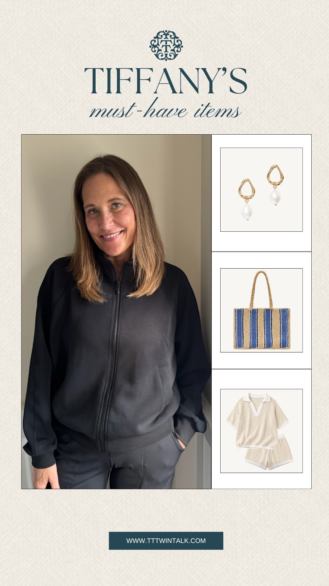 Tiffany’s favorites this week are a mix of laid-back pieces and a few warm weather extras she’s loving right now. The striped tote, pearl earrings, and matching lounge set all feel easy to grab and go. Simple picks that work for travel days, slow weekends, and everything in between.

#LTKSeasonal #LTKOver40 #LTKMidsize
