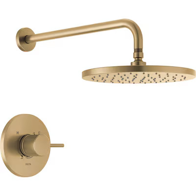Delta Modern Champagne Bronze 1-handle Single function 10-Inches Round Shower Faucet | Lowe's