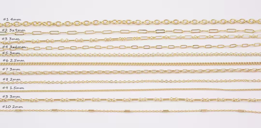14k Gold Filled Paperclip Chain Unfinished Chains for Jewelry Making Bracelet Necklaces 1420 14/2... | Etsy (US)