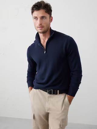 Merino Wool Half-Zip Sweater | Banana Republic Factory