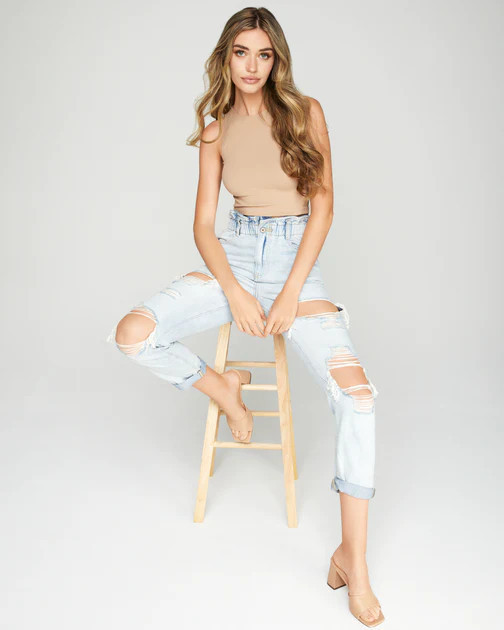 Ferguson Distressed Paper Bag Waist Denim - FINAL SALE | VICI