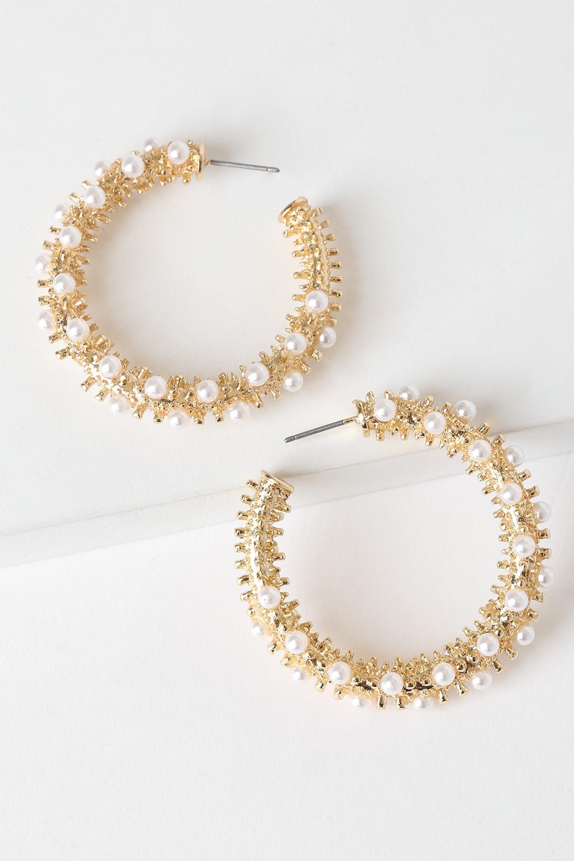 Prized Treasure Gold Pearl Hoop Earrings | Lulus (US)