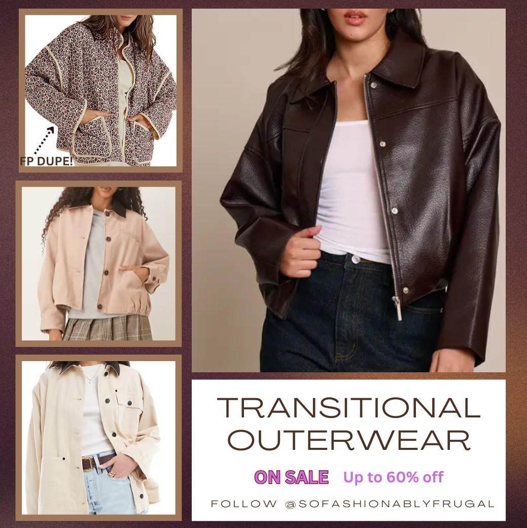 Transitional outerwear must haves!Fp dupe, spring jacket, barn jacket, chore coat, free people dupe, affordable fashion, capsule wardrobe, brown leather, oversized fit, spring layers, neutral outfits, casual style, spring sale, quilted jacket, aesthetic fashion, everyday style, minimalist wardrobe, midsize style, spring 2026 trends, chocolate brown#barnjacket#chorecoat#freepeopledupe#affordablefashion#capsulewardrobe#transitionalstyle#brownleather

#LTKSpringSale #LTKMidsize #LTKSaleAlert