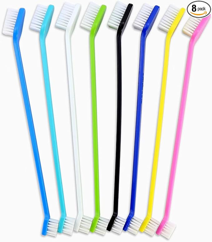 Dog Toothbrush Set of 8 - Dual Headed, Dental Hygiene Convenient Soft Toothbrush to Clean pet Tee... | Amazon (US)