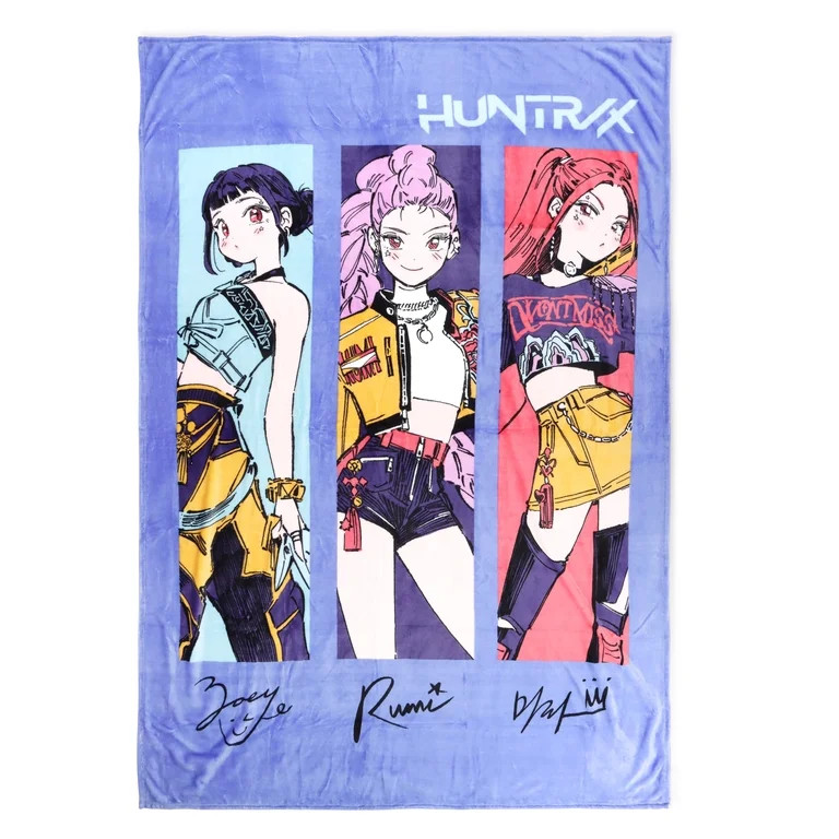 KPOP Demon Hunters Kids Silk Touch Blanket, Huntirx Trio, Purple, Netflix, 62" x 90" | Walmart (US)