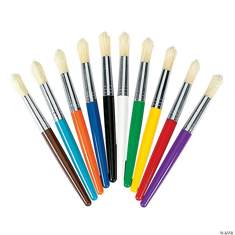 Jumbo Colorful Chubby Paintbrushes - 10 Pc. | Oriental Trading Company