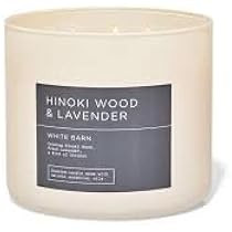 Bath and Body Works Hinoki Wood & Lavender 3 Wick Candle 14.5 oz / 411 g | Amazon (US)