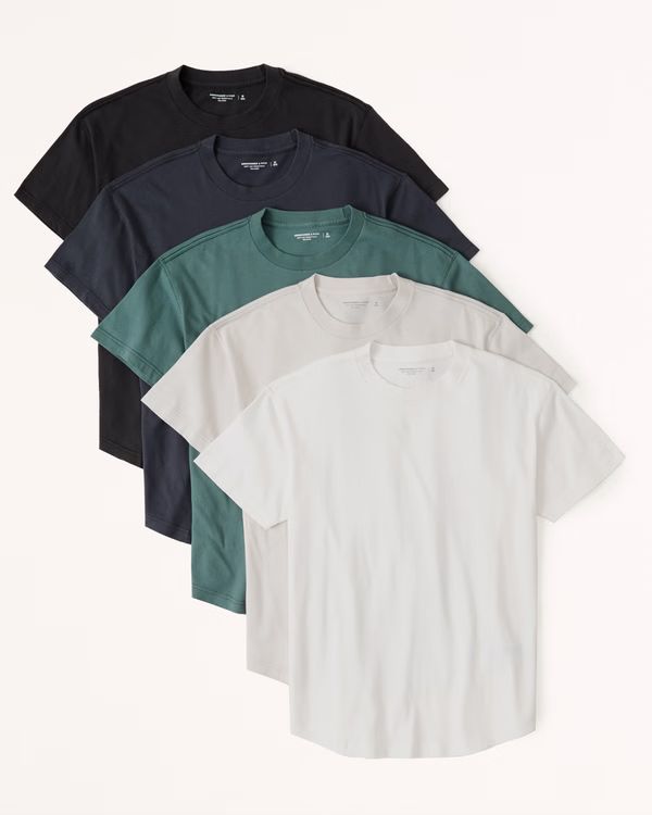 5-Pack Essential Curved Hem Tee | Abercrombie & Fitch (US)