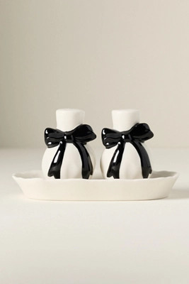 Benedita Stoneware Bow Salt & Pepper Shakers | Anthropologie (US)