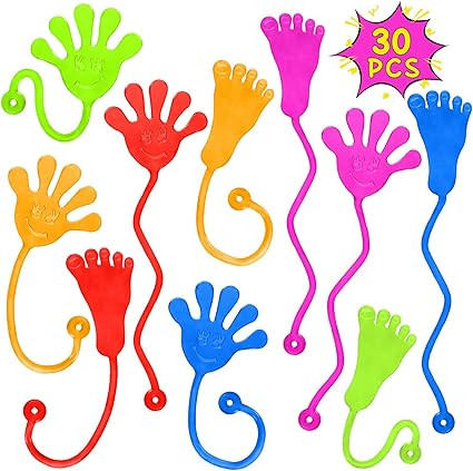 PICcircuit Sticky Hands Bulk 30 PCS Party Favors for Kids 4-8,8-12 Year Stretchy Sticky Hand Feet... | Amazon (US)