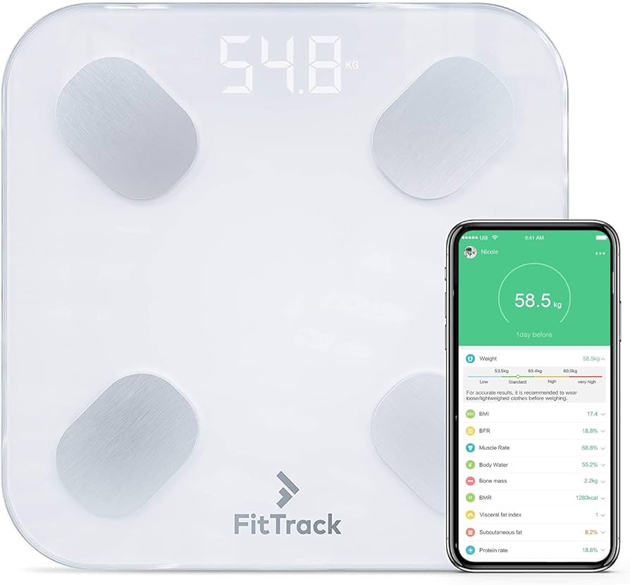 FitTrack Dara Smart BMI Digital Scale - Measure Weight and Body Fat - Most Accurate Bluetooth Gla... | Amazon (US)