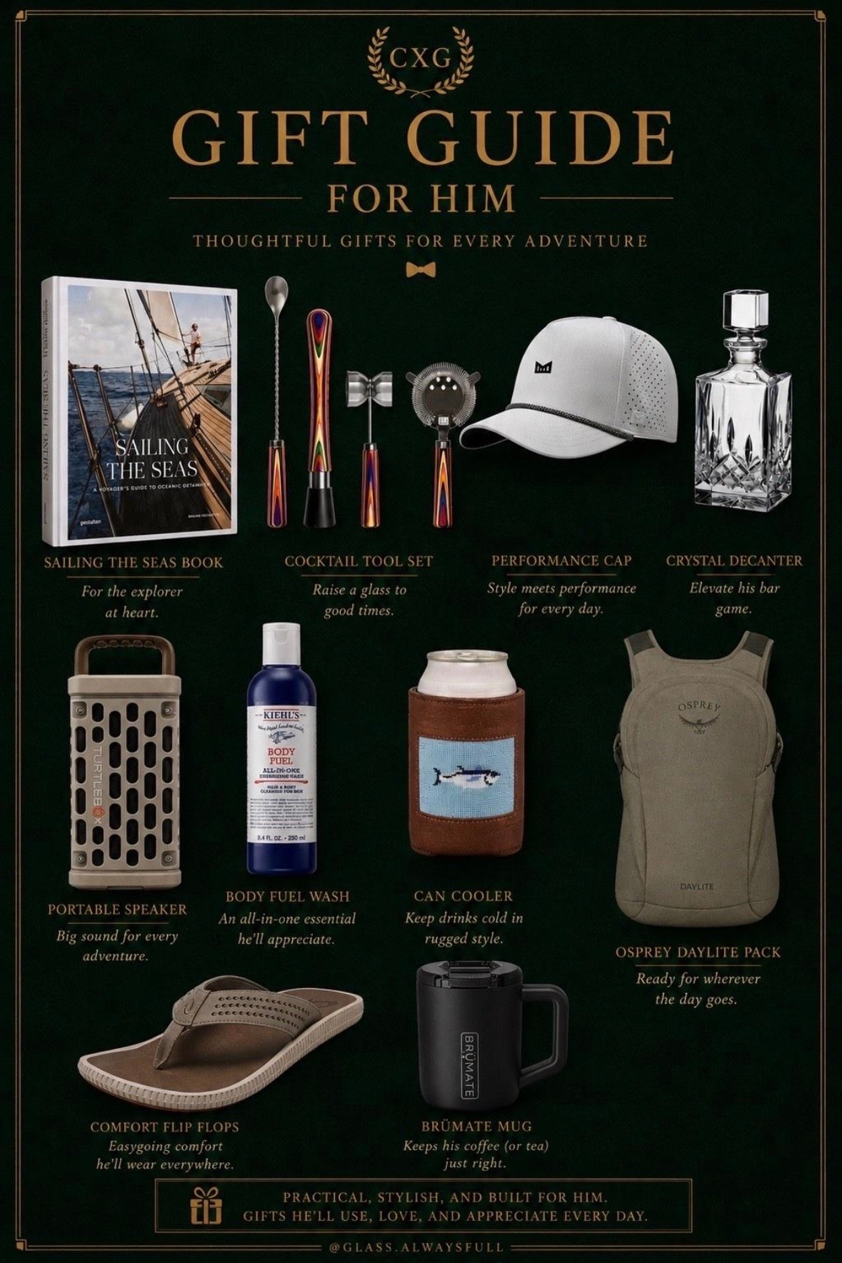Men’s gifts, gifts for him, turtlebox, Melin hat, bromate, olukai sandals, kiels, men’s gifts, sailing book. Glassalwaysfull
#LTKSeasonal #LTKMens #LTKHome

#LTKSeasonal #LTKMens

#LTKSeasonal #LTKMens #LTKHome

#LTKSeasonal #LTKMens #LTKOver40
