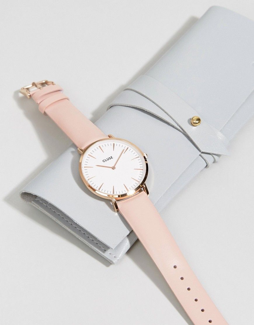 Cluse La Boheme Rose Gold & Pink Leather Watch CL18014 - Pink | Asos ROW