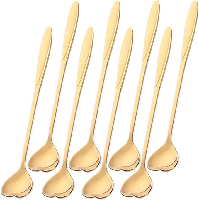 Falytemow 304 Stainless Steel Spoons for Coffee Tea Dessert Drink Mixing Milkshake Spoon Tablewar... | Amazon (US)