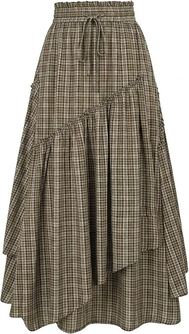 SCARLRT Darkness Long Skirts for Women Renaissance Flowy Pirate Maxi Skirt | Amazon (US)