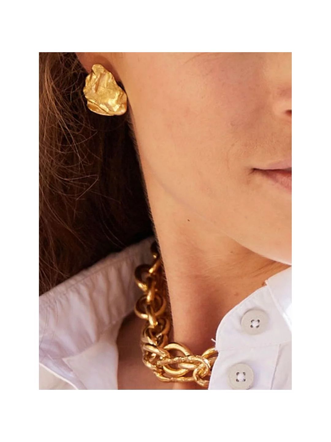 Deborah Blyth Fold Stud Earrings, Gold | John Lewis (UK)