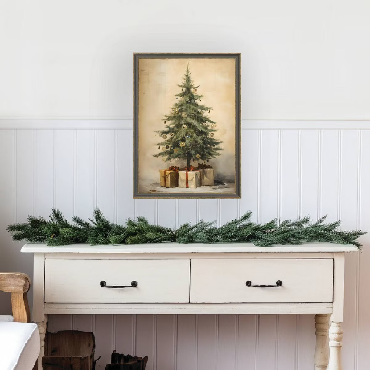 Petal Lane 11"x15" Christmas Tree with Presents Framed Art | Target