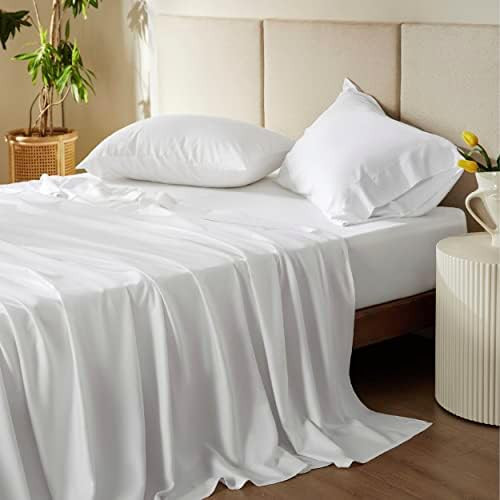 Bedsure Queen Sheets, Rayon Derived from Bamboo, Queen Cooling Sheet Set, Deep Pocket Up to 16", ... | Amazon (US)