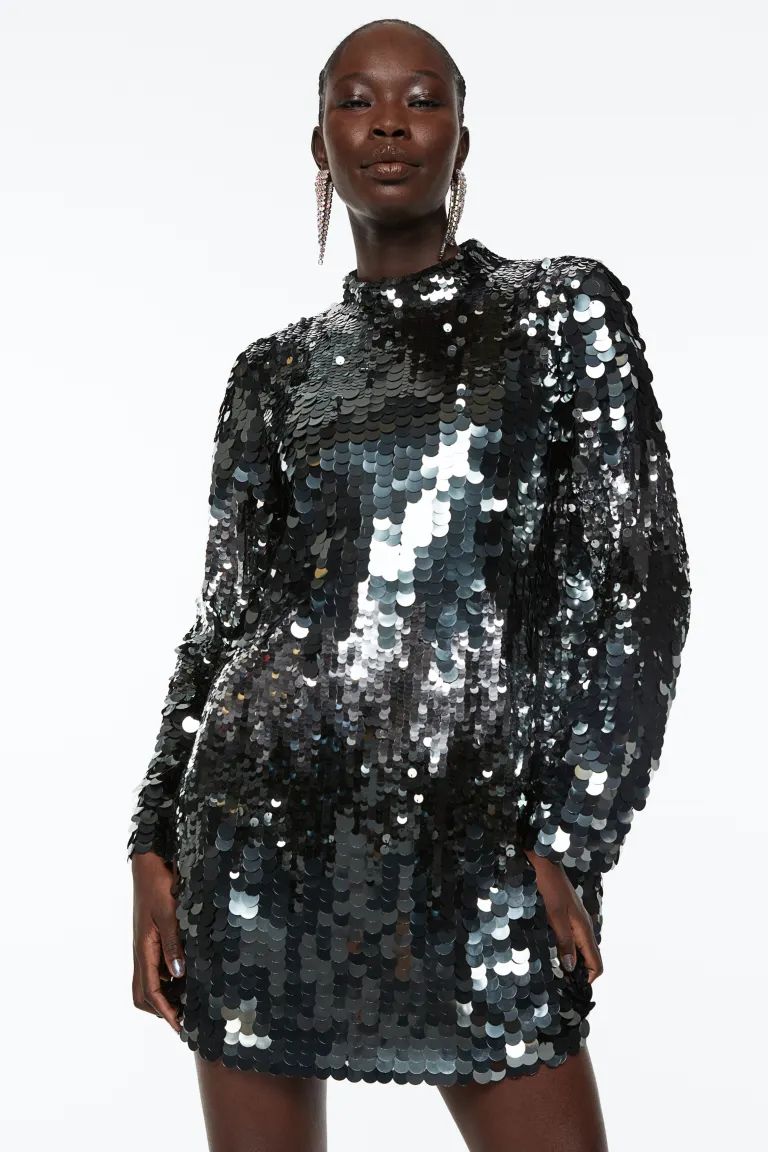 Sequined Dress - Silver-colored - Ladies | H&M US | H&M (US + CA)