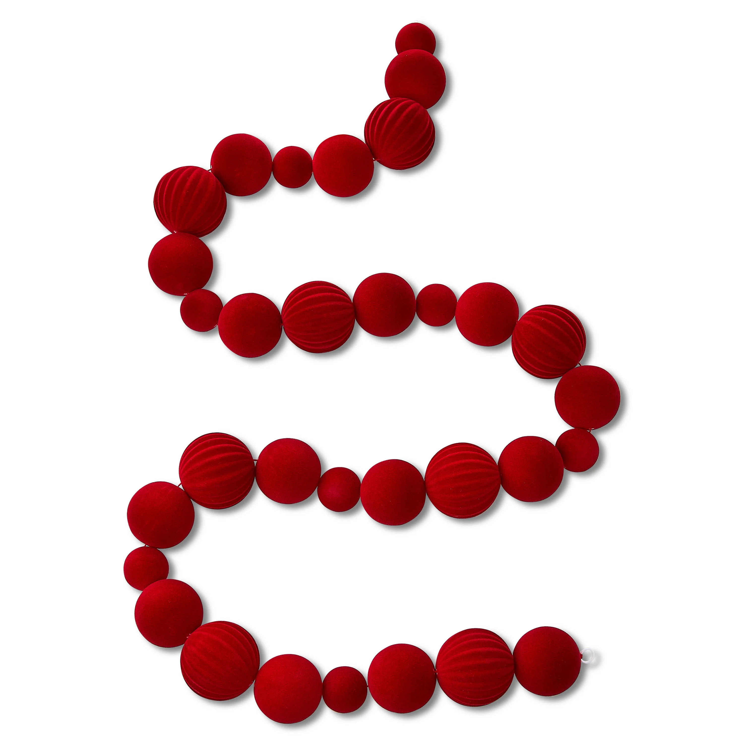 Flocked Shatterproof Ball Christmas Garland, Red, 6', by Holiday Time - Walmart.com | Walmart (US)