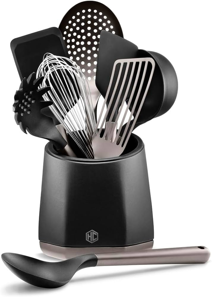 HexClad 9-Piece Kitchen Utensil Set, Heat-Resistant to 450\u00b0F | Amazon (US)