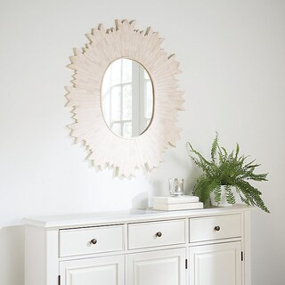 Leela Bone Inlay Mirror with Handcrafted Sunburst Design & Artisan Crafted Details | Ballard Designs, Inc.