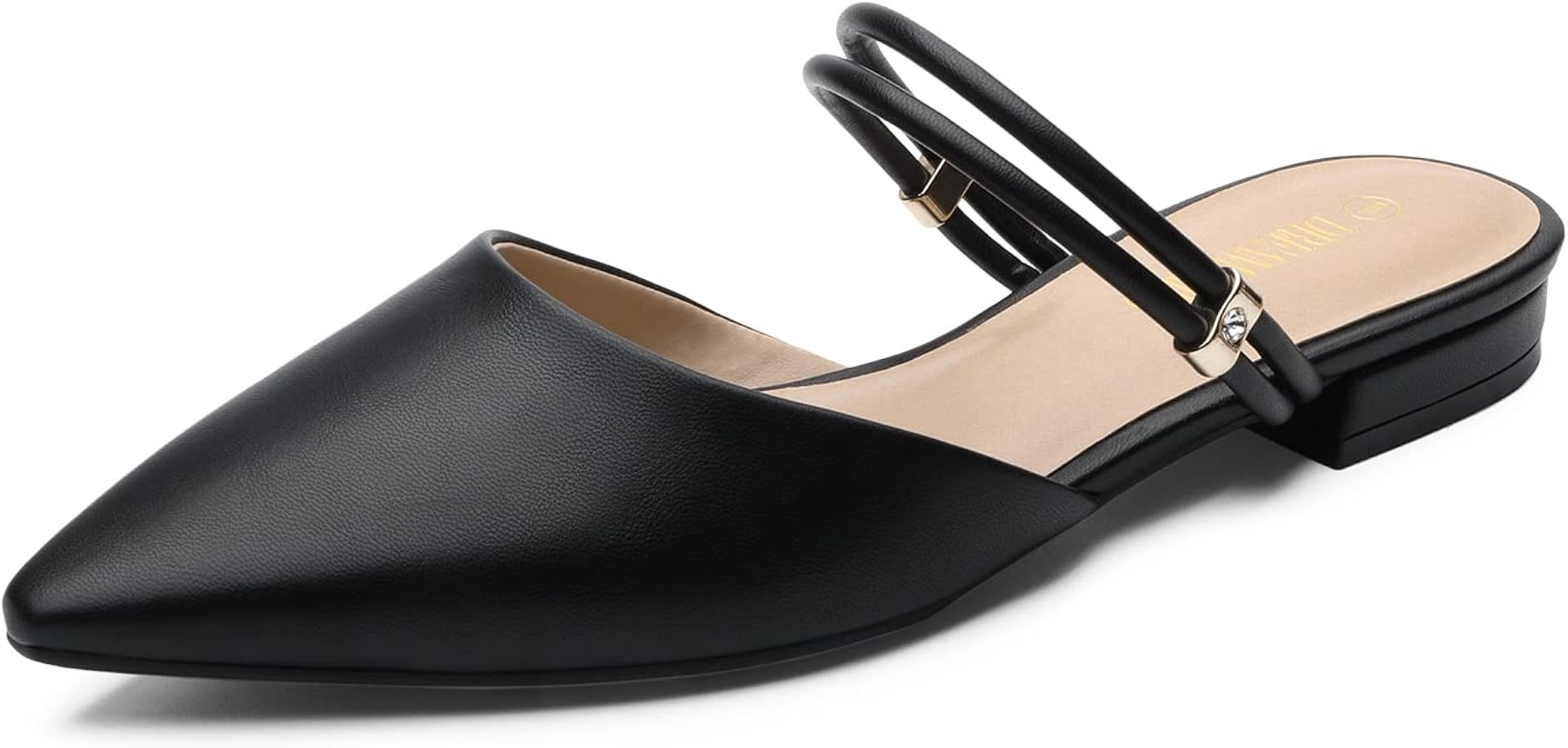 DREAM PAIRS Mules for Women Flats Pointed Toe Two-Way Wear Slip on Slides Shoes | Amazon (US)