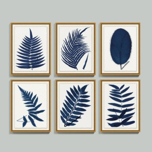 Indigo Fern Leaf Art | Ballard Designs, Inc.