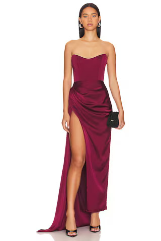 Katie May Bita Gown in Bordeaux from Revolve.com | Revolve Clothing (Global)