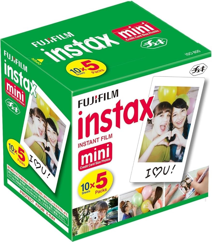 Fujifilm Instax Mini Instant Film, 10 Sheets×5 Pack(Total 50 Shoots) | Amazon (US)