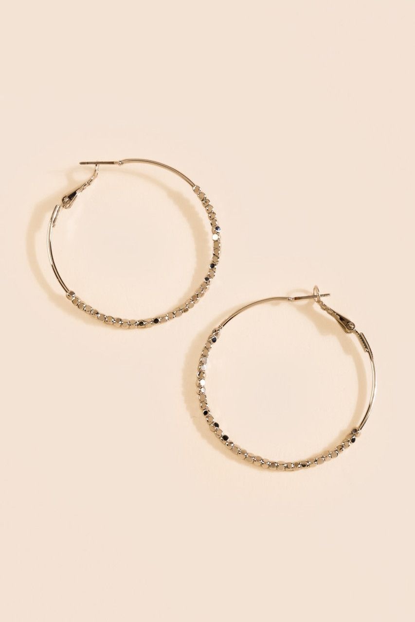 Nia Large Beaded Hoops | Francesca's