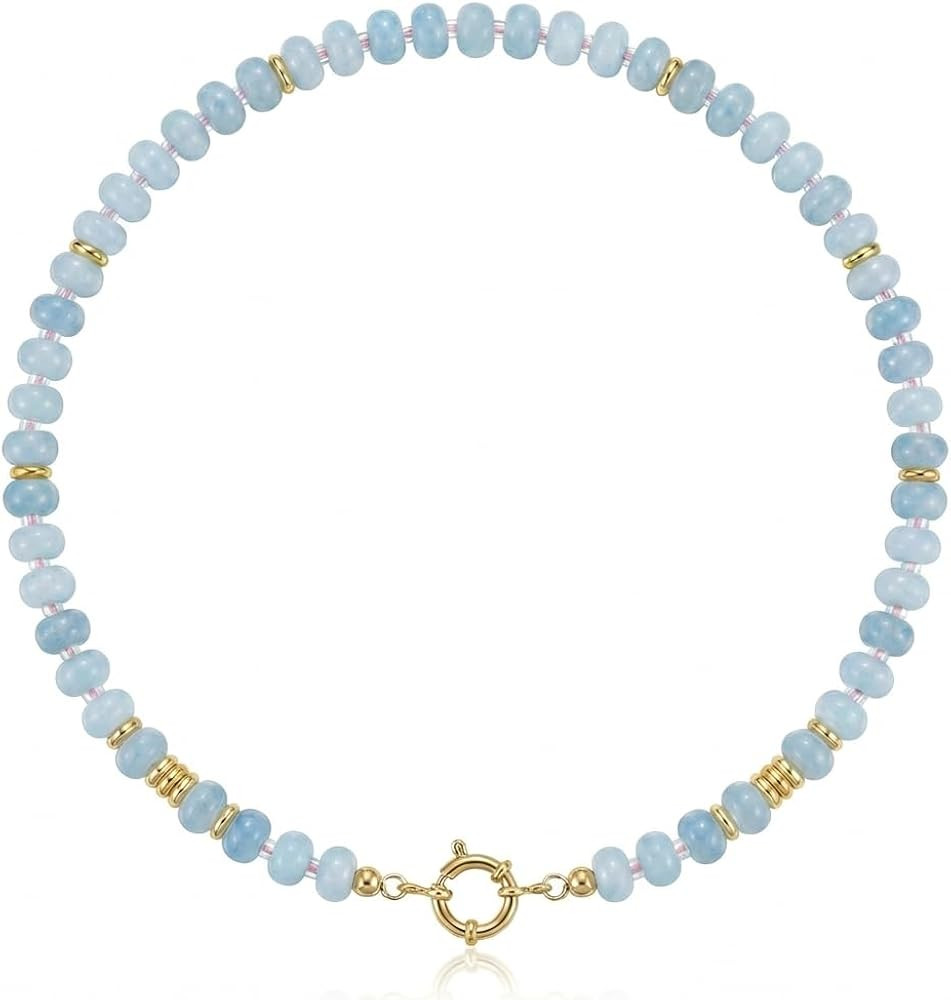 BELLA-Bee Beaded Choker Necklace for Women Adjustable Colorful Boho Natural Stone Beaded Choker D... | Amazon (US)