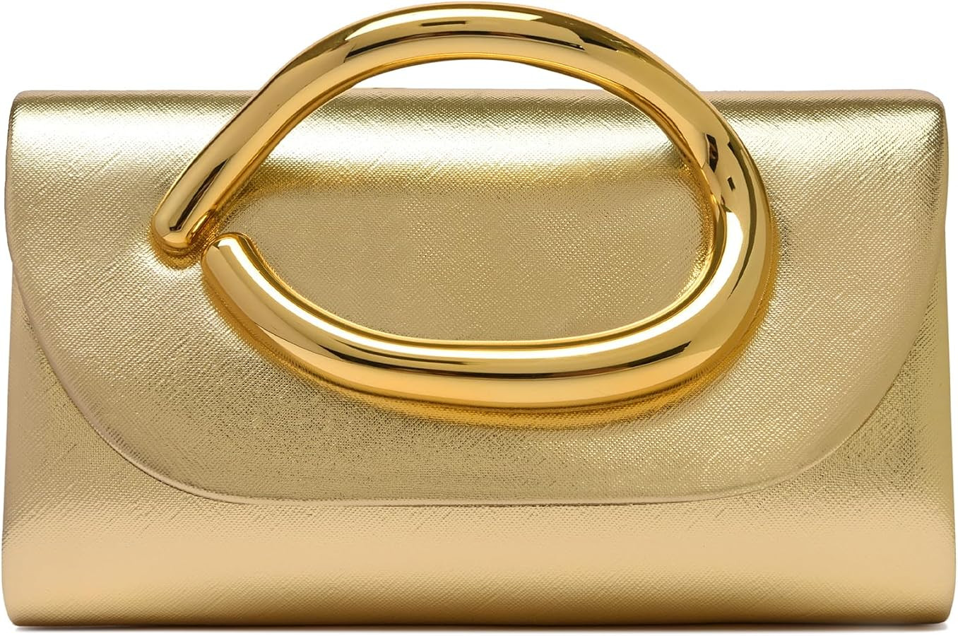 MYHOZEE Clutch Purses for Women Vegan Leather Evening Bag Formal Elegant Wedding Clutch Trendy Go... | Amazon (US)