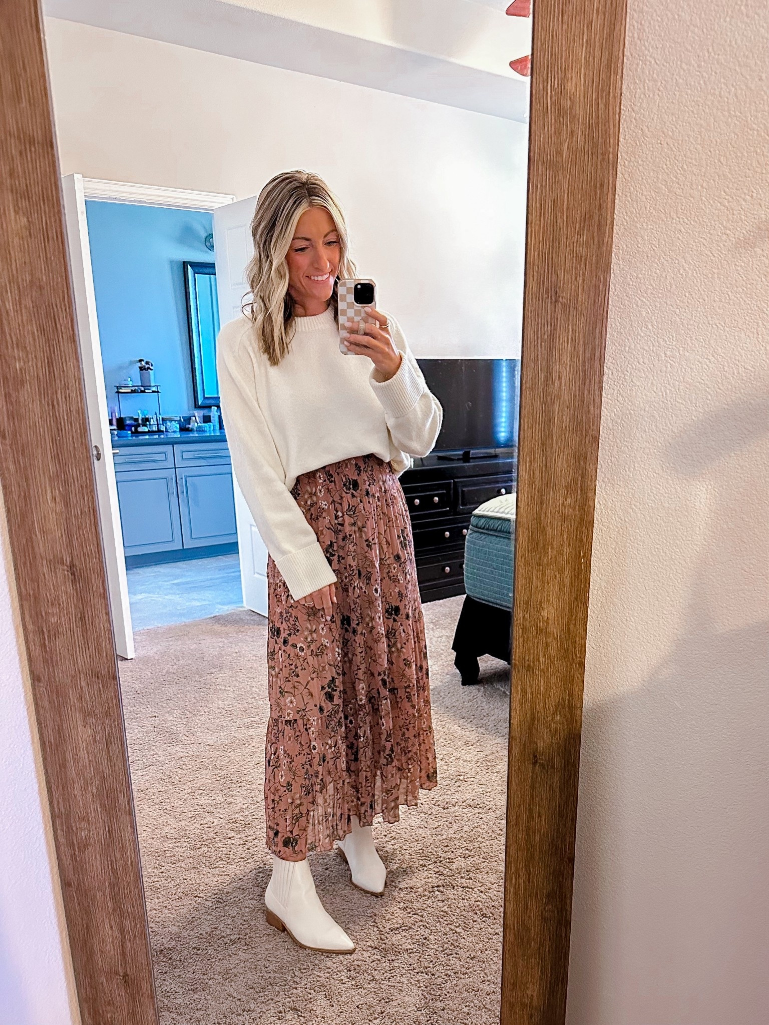 baby shower outfit this afternoon to celebrate baby girl 💗 

this skirt is SO good! perfect for spring and so comfy 

#LTKootd #LTKSeasonal #LTKWedding
