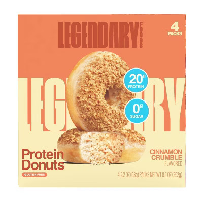 Legendary Foods Gluten Free and Keto Friendly Protein Donuts - Cinnamon Crumble - 20g Protein - 8.9oz/4ct | Target