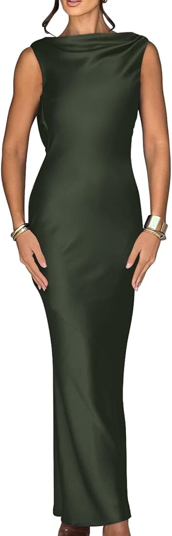 Memoriesea Women's Cocktail Party Dress | Satin, Elegant | Amazon (US)