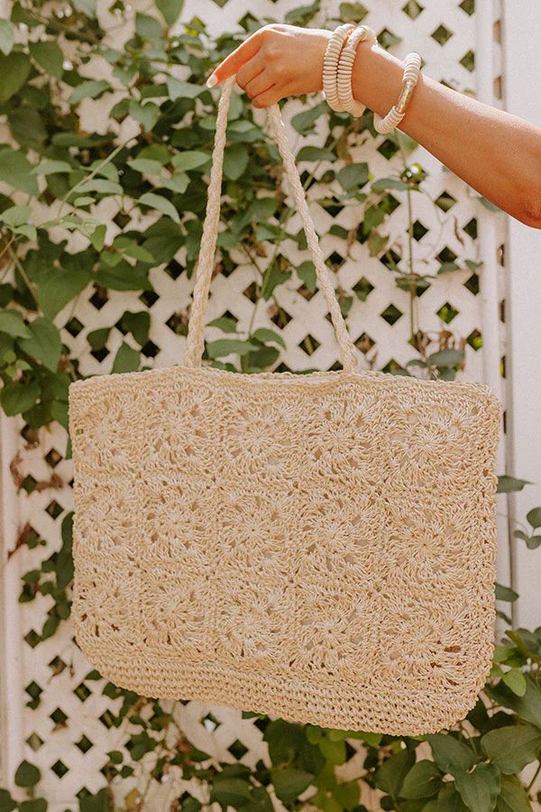 Covered In Sunshine Woven Tote In Natural | Impressions Online Boutique