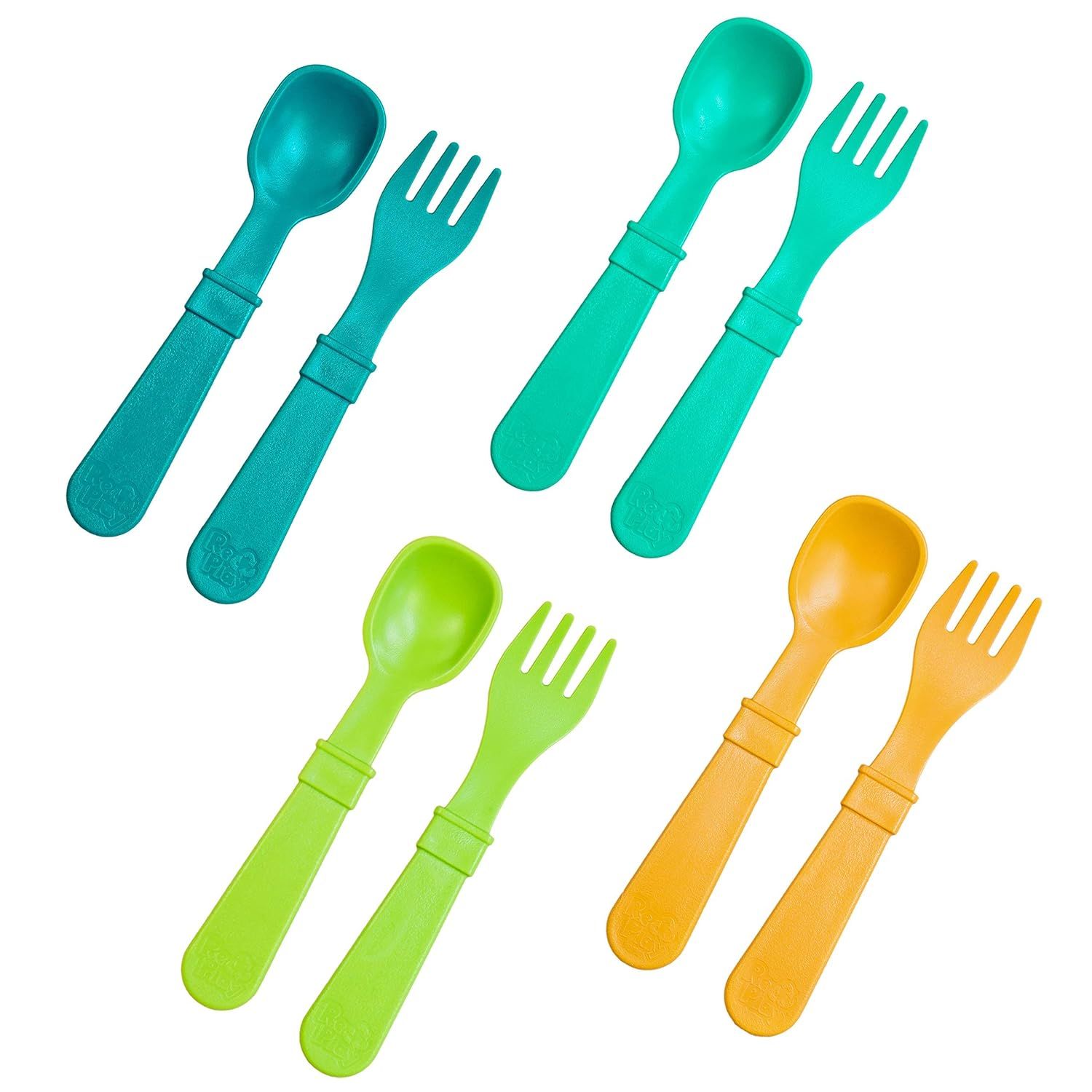 RE-PLAY Made in USA | 8pk Toddler Feeding Utensils Spoon and Fork Set | BPA Free Eco Friendly Rec... | Amazon (US)