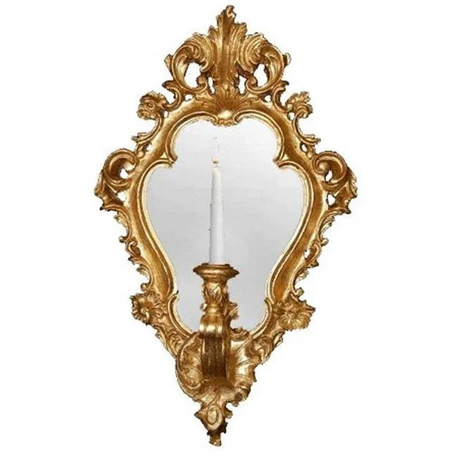 Hickory Manor HM8027C GL Regence Candle Sconce Gold Leaf Decorative Mirror | Walmart (US)