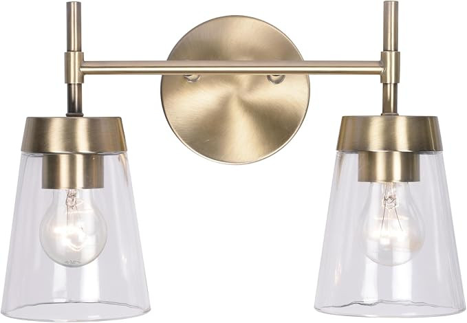 Kenroy Home 93982AB Delgado Vanities, Small, Antique Brass and Clear Glass | Amazon (US)