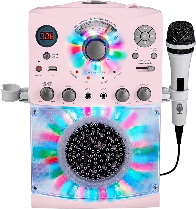 Singing Machine Portable Karaoke Machine for Adults & Kids with Wired Microphone, Rose Gold/Frost... | Amazon (US)